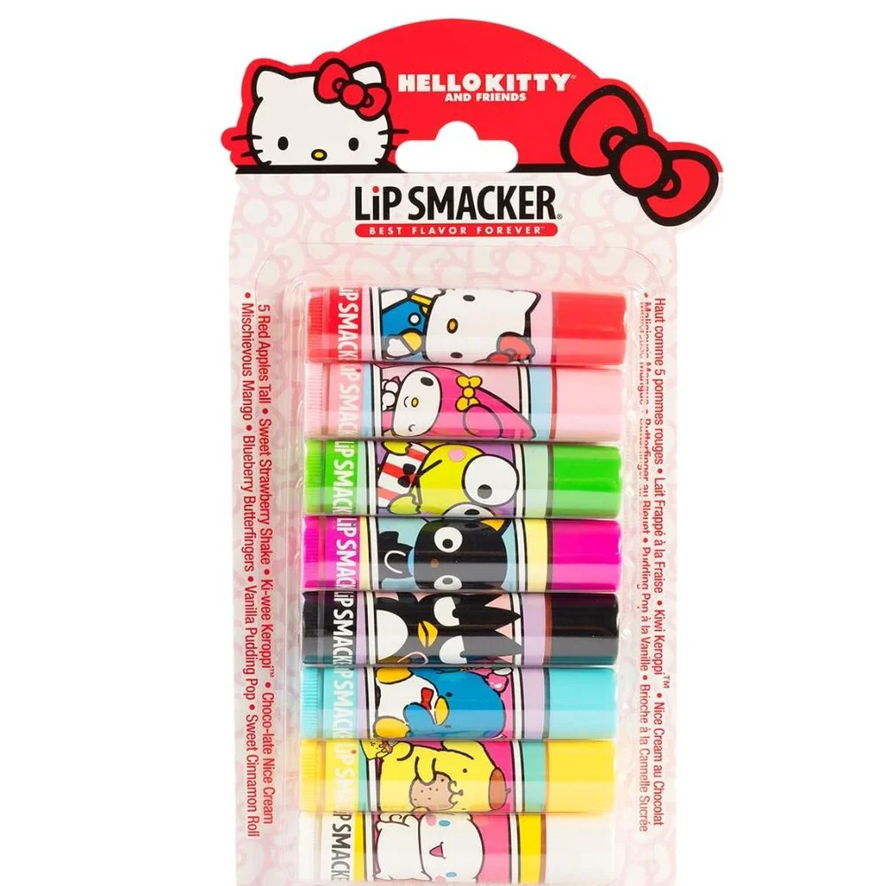 NEW Lip Smacker Sanrio Hello Kitty 8-Piece Flavored Lip Balm My Melody Little Tw